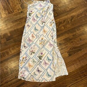 Socialite Asymmetrical Dress with Butterfly and Floral Print